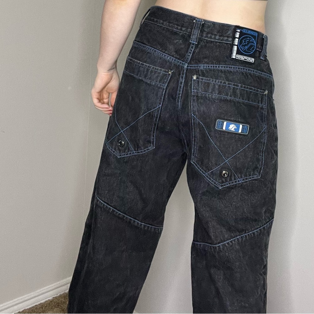 Clench Jeans Vintage Denim 90s Y2K Streetwear Hip Hop Baggy Unisex 32 x 32 - Picture 7 of 14